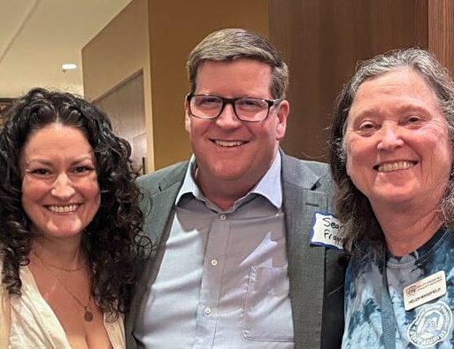 Sean Frame, candidate for California State Senate District 6,<br>stops by a recent Democratic meeting.